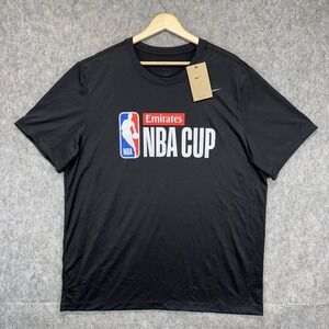 Nike NBA Emirates Cup T-Shirt Men's XL Black Short Sleeve Abu Dhabi New